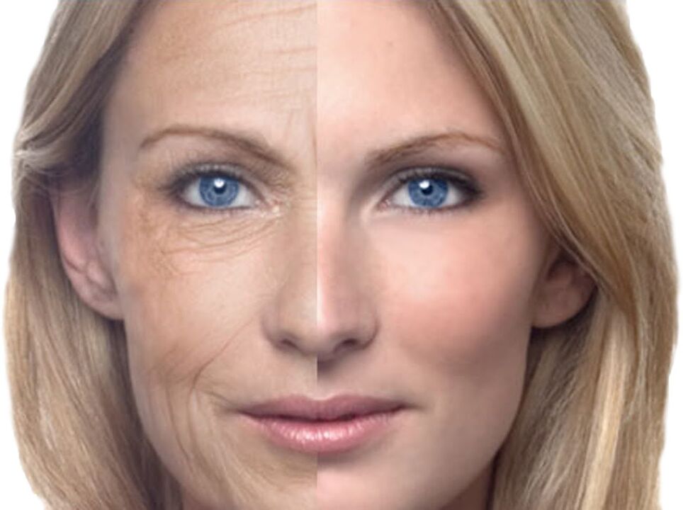 young and old skin