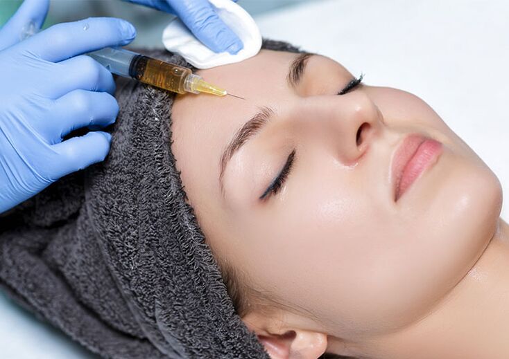 Injection of fillers into the skin around the eyes for the purpose of rejuvenation
